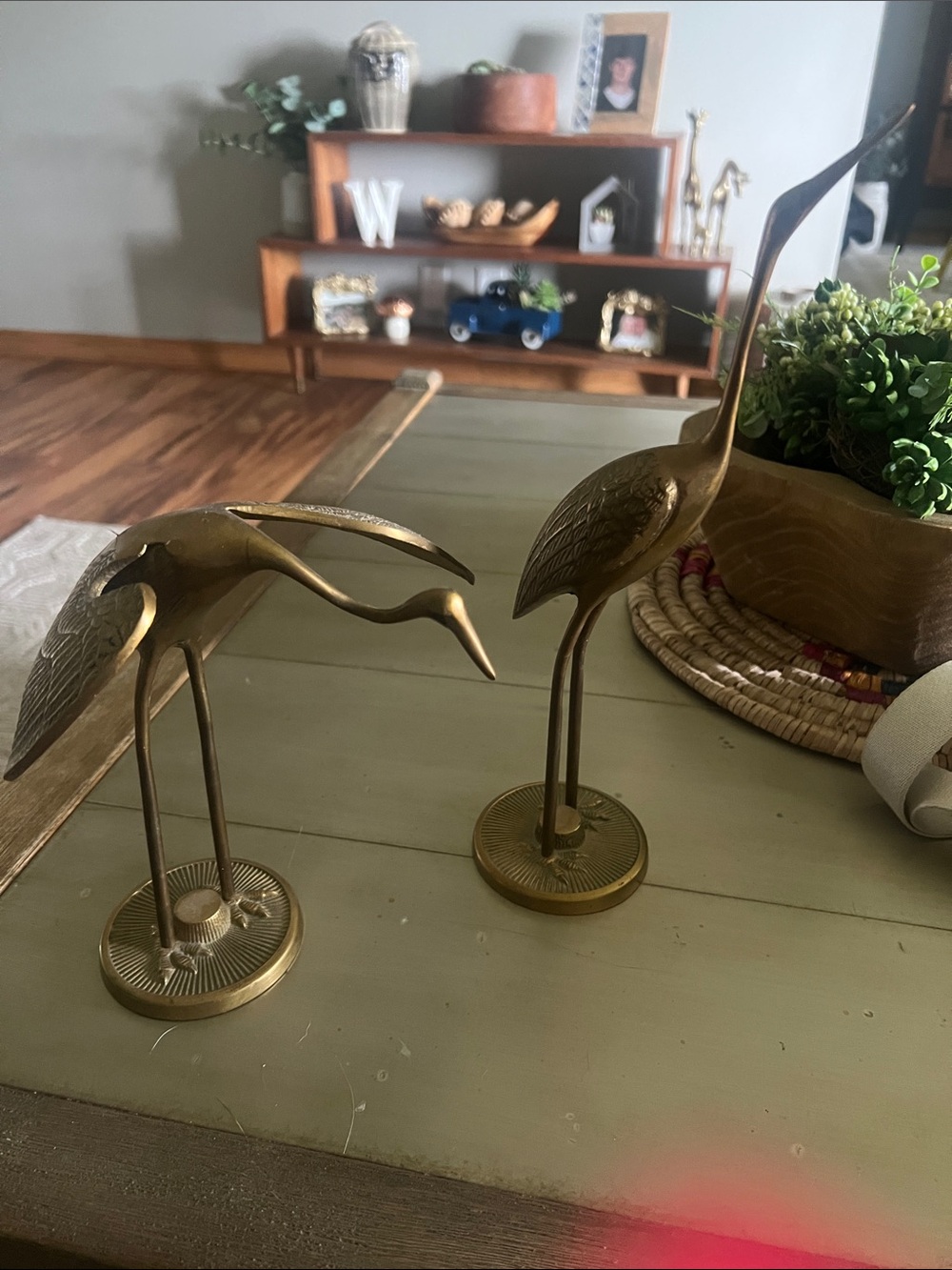 Brass Crane Figurines - Pair